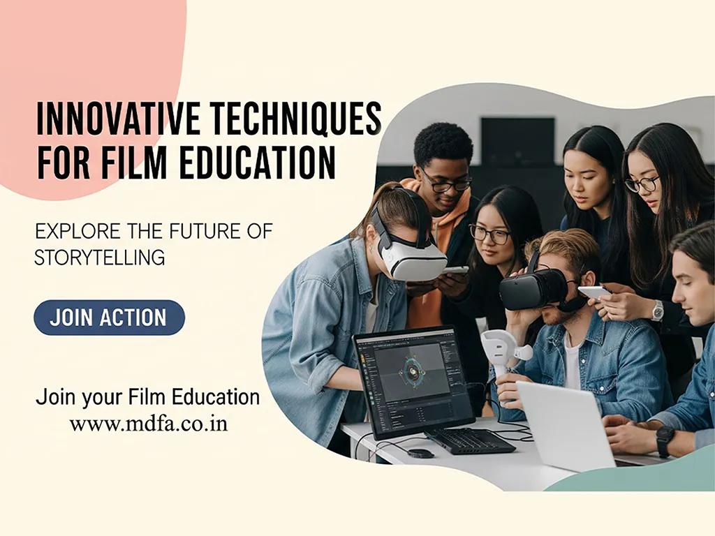 MDFA Film Academy students practicing VR filmmaking techniques in Mumbai