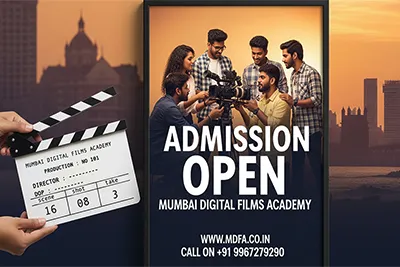 MDFA students working with professional film equipment on set