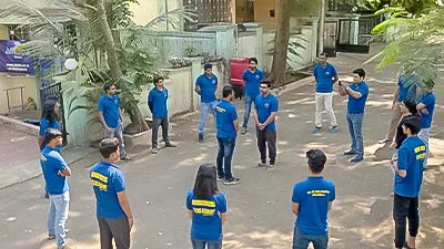 Student performing in a short film scene