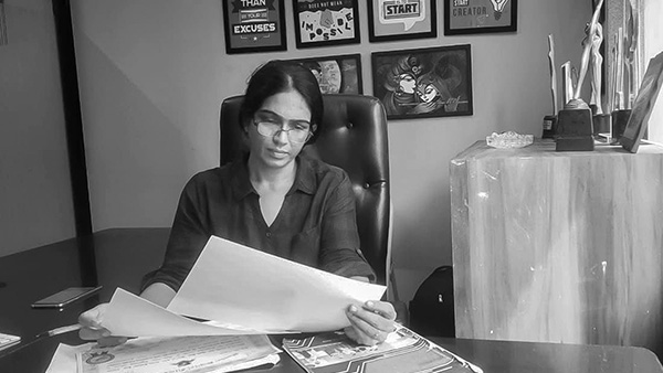 Scene from Women of Substance documentary featuring interview with successful businesswoman